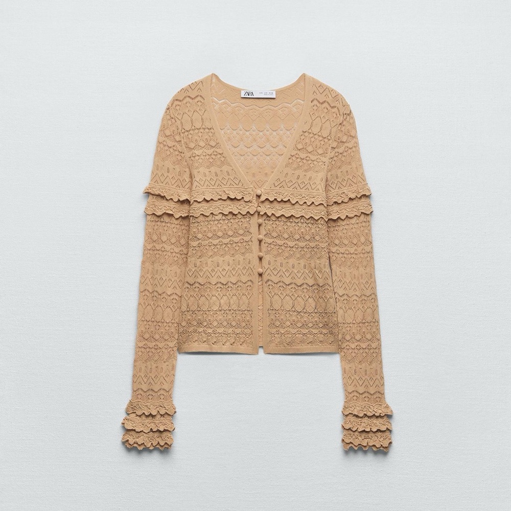 Zara Women's Lace Tan Cardigan